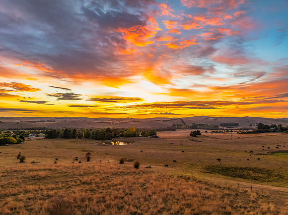 Sunrise light over the countryside