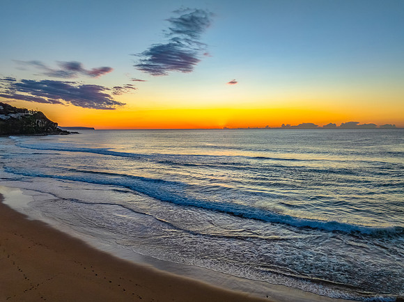 Northern Beaches Sunrise at the seaside with rain clouds