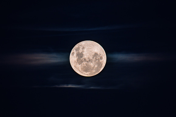 Full Moon Rising at the Waterfront