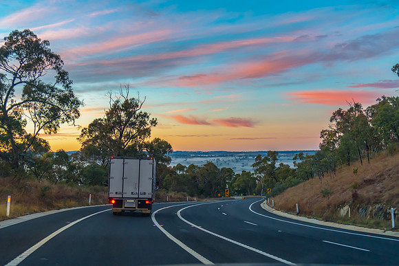 Winter Sunrise over the Australian countryside on the outskirts