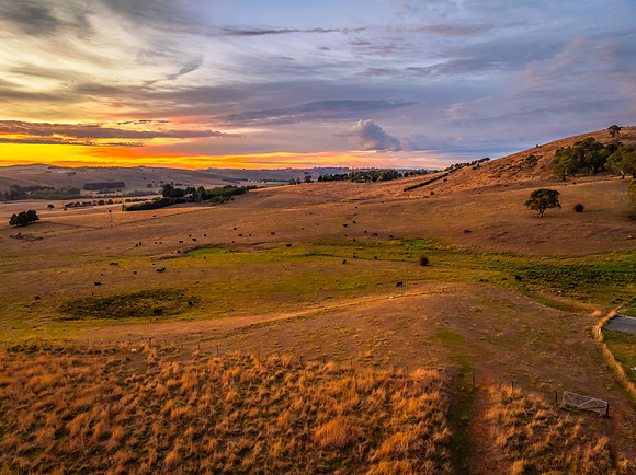 Sunrise light over the countryside