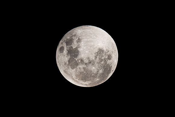 Partial Lunar Eclipse - Blood Moon, Full Moon and clouds