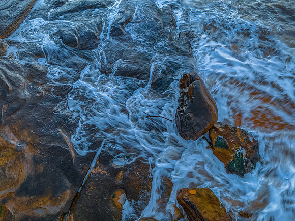 Early morning rocks and the sea