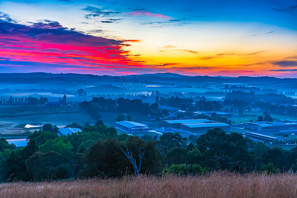 Sunrise over Blayney and surrounding countryside