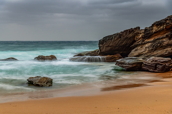 Moody morning sunrise at the seaside