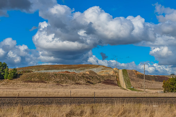 Clouds and a Winter sky over the quarry