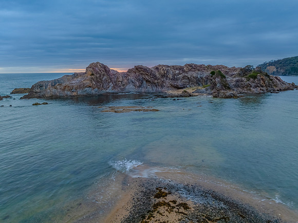 Cloud-covered sunrise over Guerilla Bay