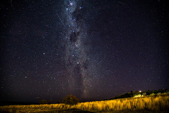 Stargazing at the night sky and milky way