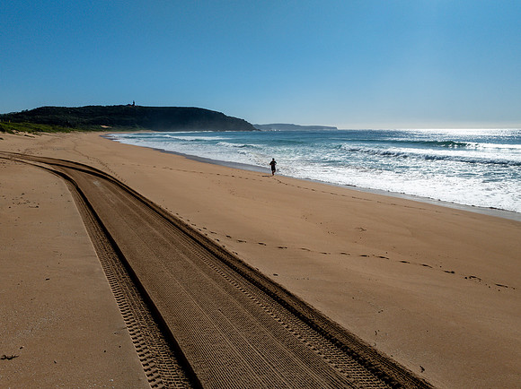Beautiful day at the seaside with blue skies and sunlight