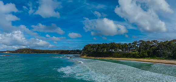 Clouds and the sea on a beautiful spring day at the coast