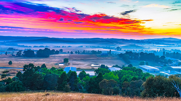 Sunrise over Blayney and surrounding countryside