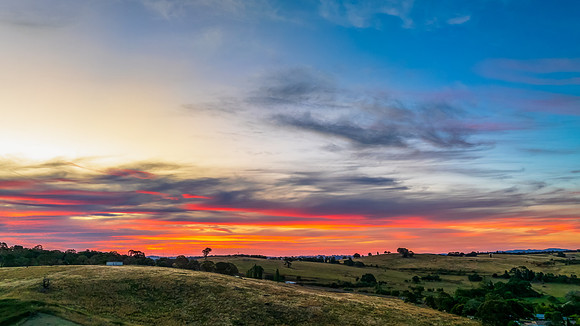 Sunset and high cloud over the countryside