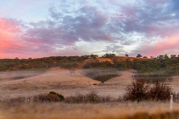 Winter Sunrise over the Australian countryside on the outskirts