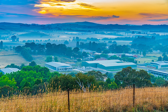 Sunrise over Blayney and surrounding countryside