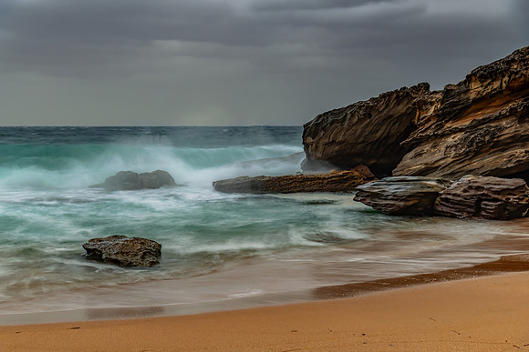 Moody morning sunrise at the seaside