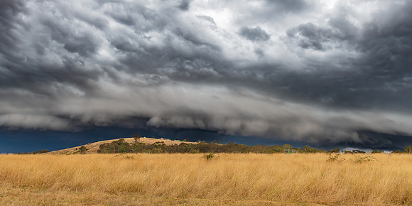 Wild storm approaching over the rural countryside