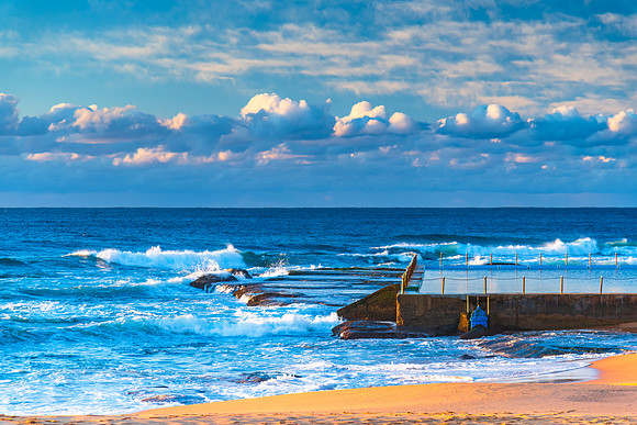 Sunrise by the sea shore