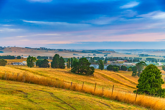 Sunrise over Blayney and surrounding countryside