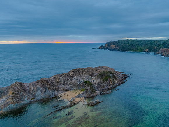 Cloud-covered sunrise over Guerilla Bay
