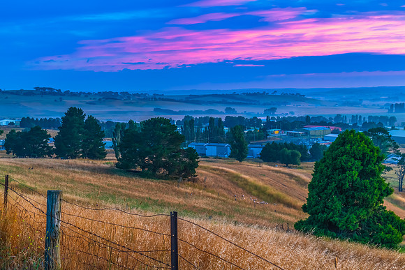 Sunrise over Blayney and surrounding countryside