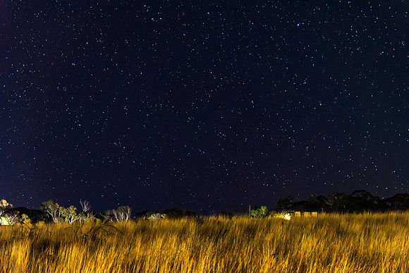The colour of night in the country with diffuse aurora
