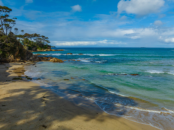 Clouds and the sea on a beautiful spring day at the coast