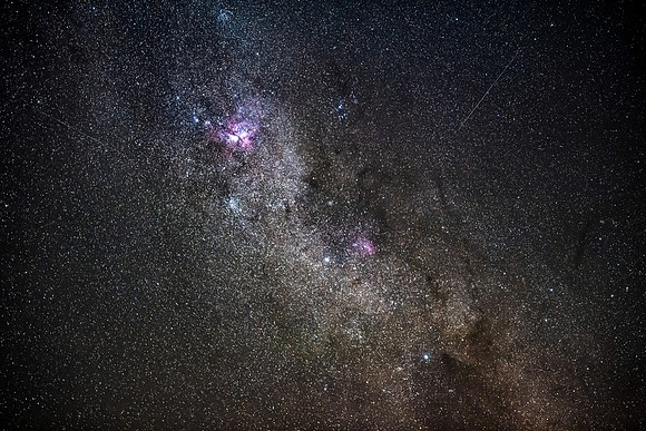 In the dark of the night the Milky Way Galaxy lights up the sky