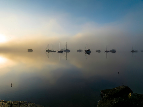 Boats in the fog