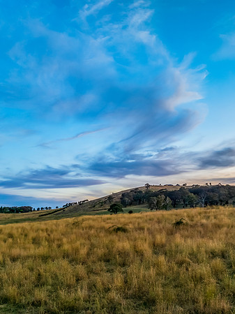 Sunset and high cloud over the countryside