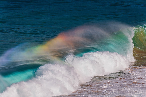 Rainbow light in the Waves at Whale Beach