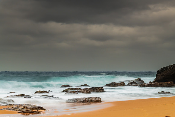 Moody morning sunrise at the seaside