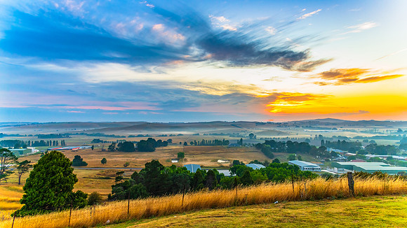 Sunrise over Blayney and surrounding countryside