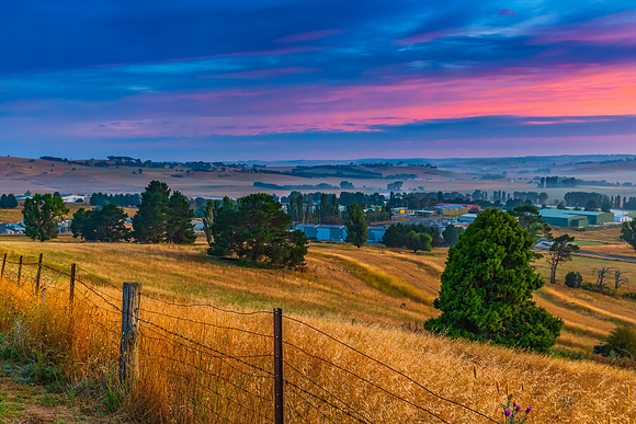 Sunrise over Blayney and surrounding countryside