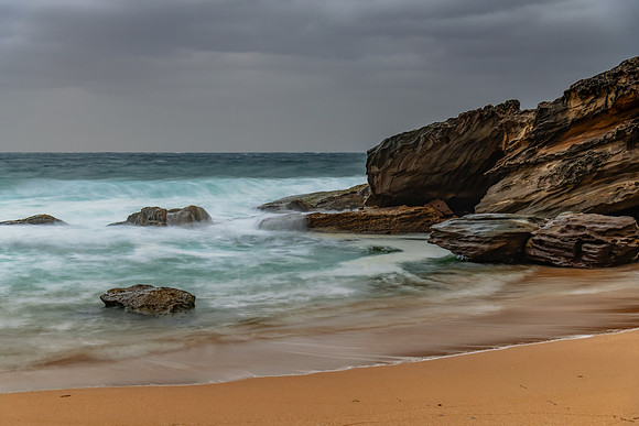 Moody morning sunrise at the seaside
