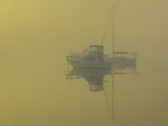 Fog, Boats and Reflections