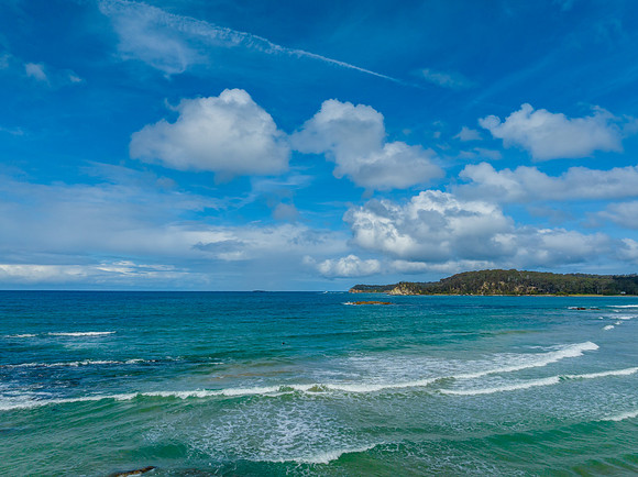 Clouds and the sea on a beautiful spring day at the coast