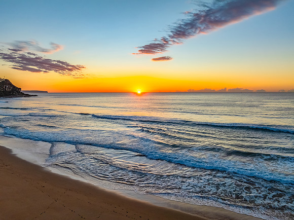 Northern Beaches Sunrise at the seaside with rain clouds