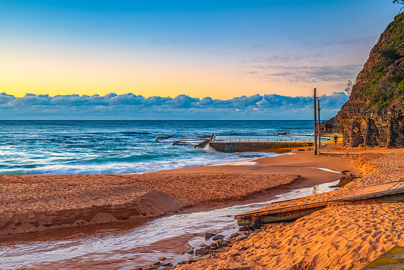 Sunrise by the sea shore