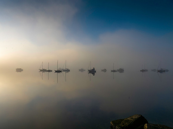 Boats in the fog