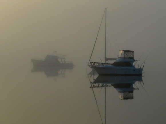 Boats in the fog