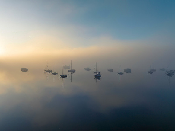 Boats in the fog
