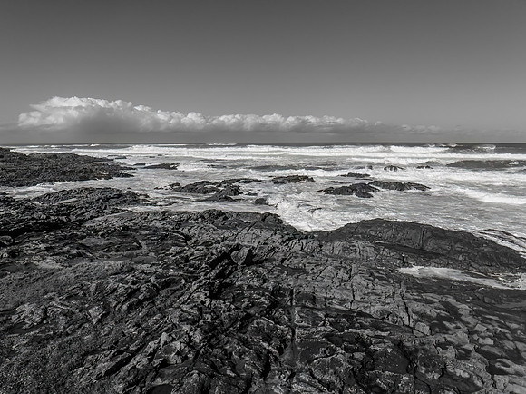 Turbulence in monochrome - A wild day at the seaside