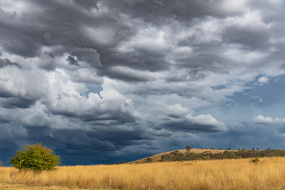 Wild storm approaching over the rural countryside