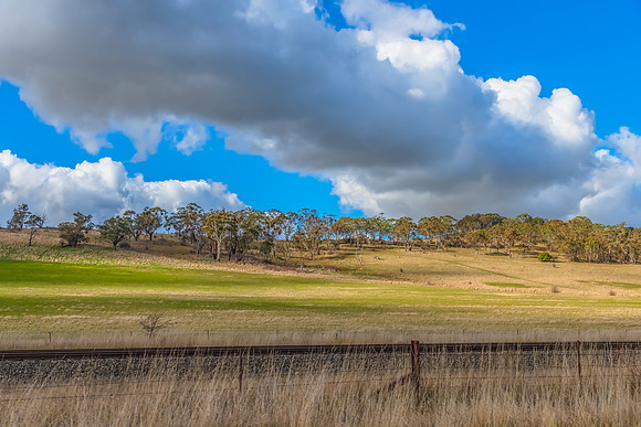 Clouds and a Winter sky over rural land