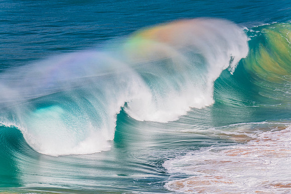 Rainbow light in the Waves at Whale Beach