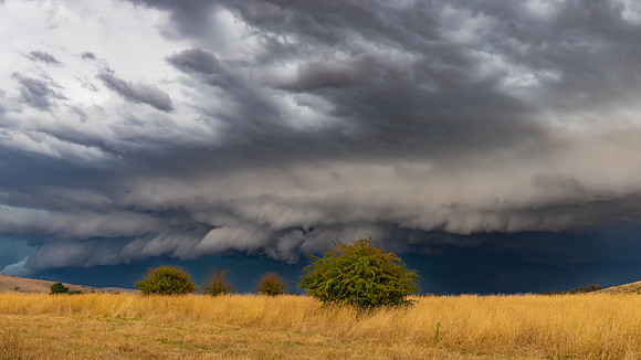 Wild storm approaching over the rural countryside