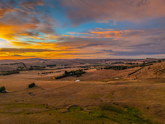 Sunrise light over the countryside