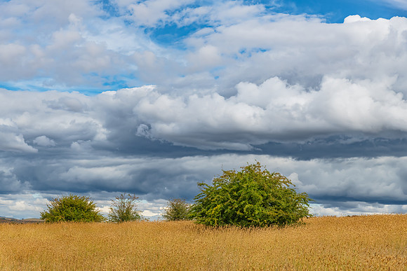 Stormy skies over the rural countryside