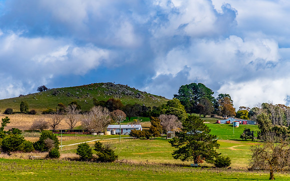 Winter rural landscapes with clouds and countryside views