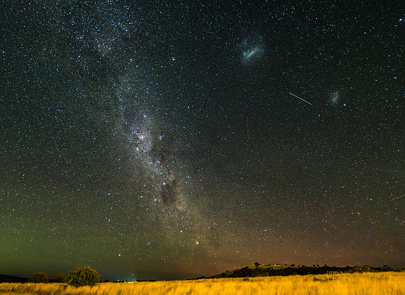 In the dark of the night the Milky Way Galaxy lights up the sky
